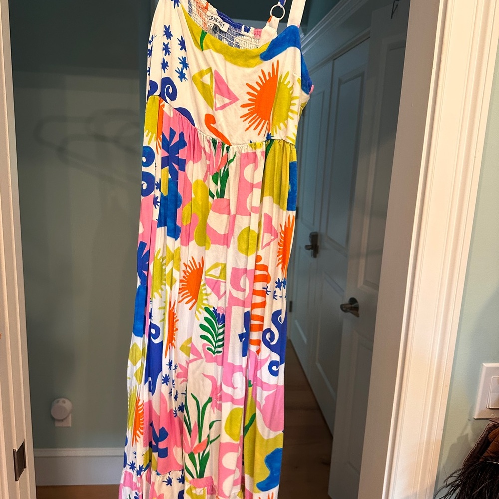 Colorful Abstract Maxi Dress S